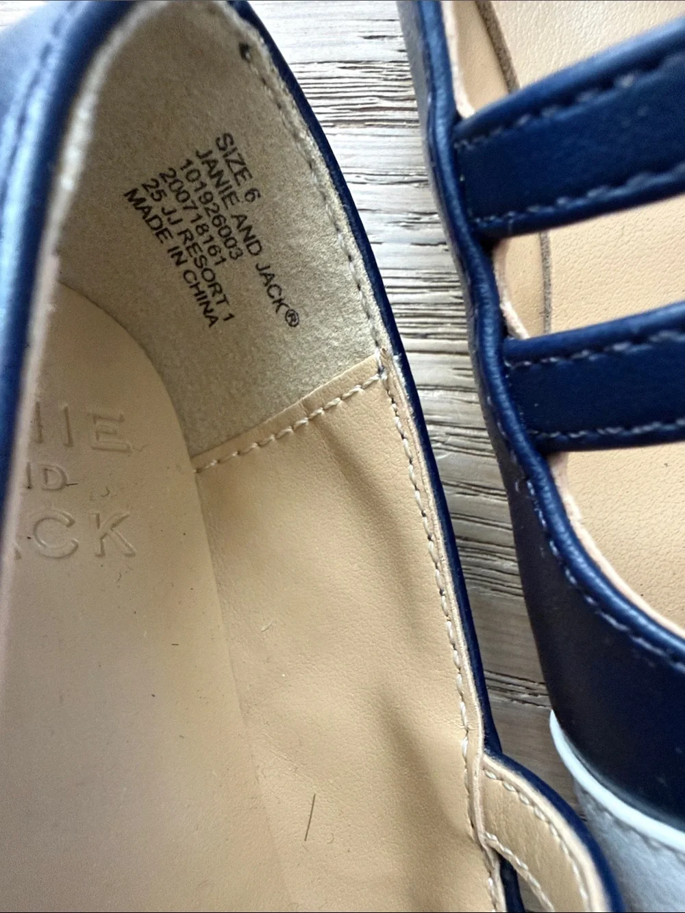 Janie and Jack Classic Navy and White Mary Jane Flats Toddler size 6